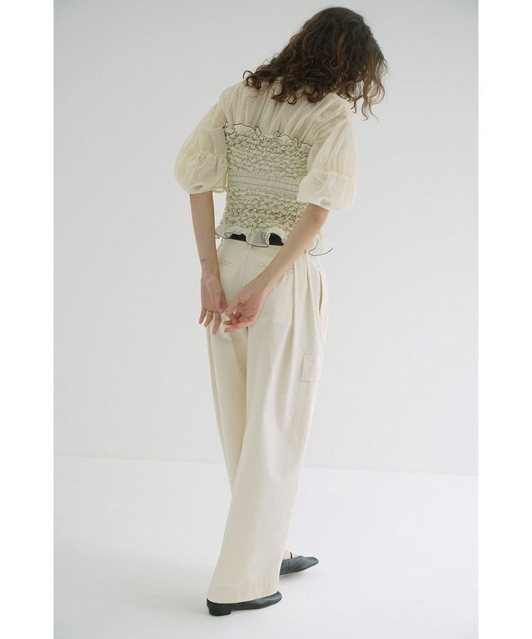 GARAGE OF GOOD CLOTHING「【CLANE】COLOR STITCHED SHIRRING TOPS」|シャツ・ブラウス|