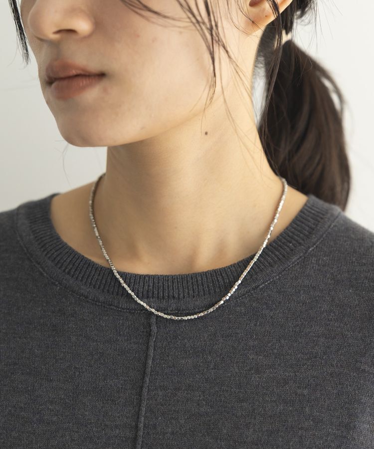GARAGE OF GOOD CLOTHING「STAINLESSスクエアビーズネックレス」|ネックレス|Silver