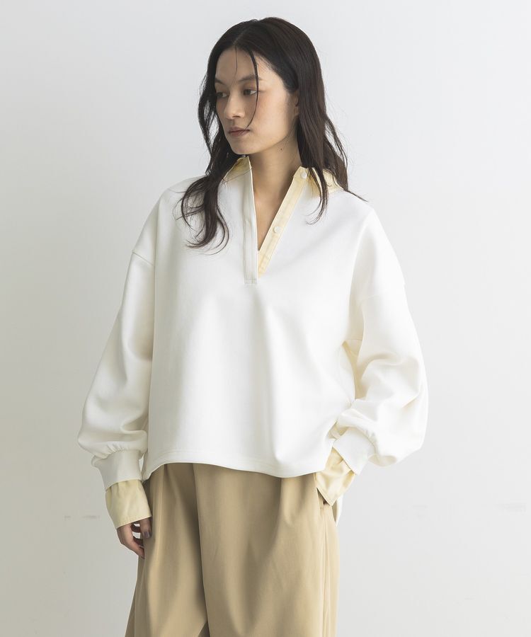 GARAGE OF GOOD CLOTHING「レイヤード風クレリックプルオーバー」|スウェット・ジャージ|Off White