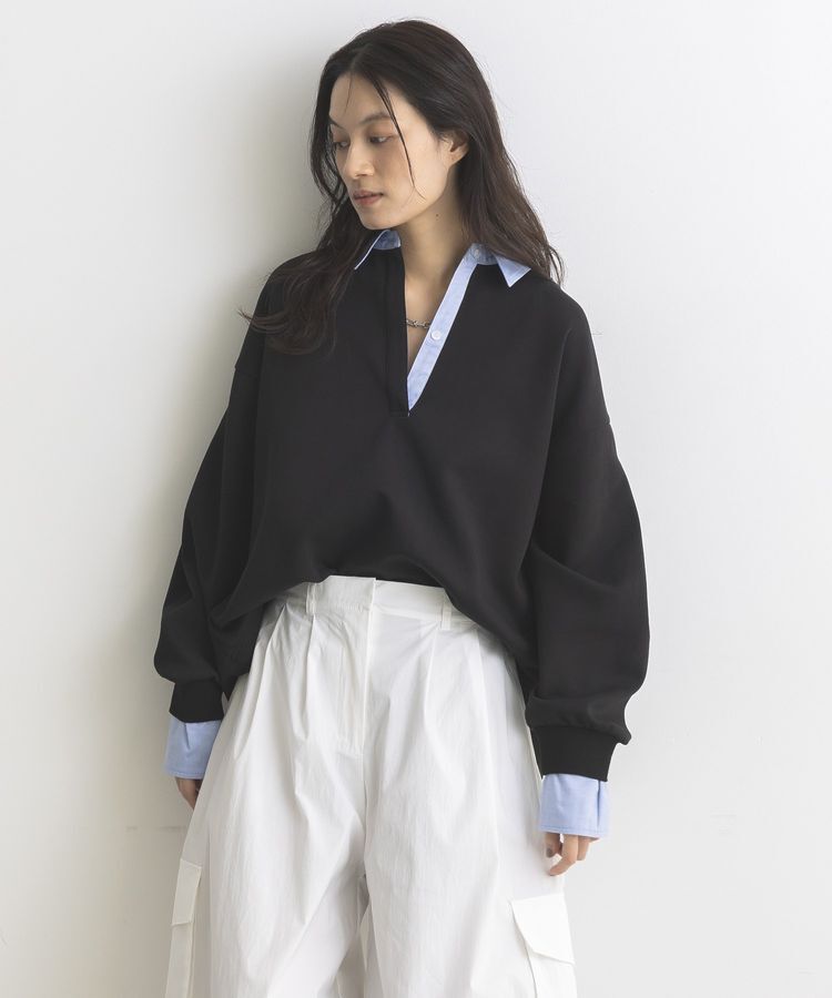 GARAGE OF GOOD CLOTHING「レイヤード風クレリックプルオーバー」|スウェット・ジャージ|