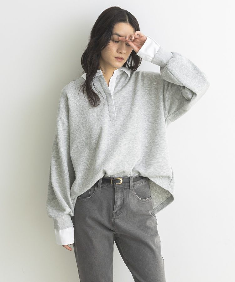 GARAGE OF GOOD CLOTHING「レイヤード風クレリックプルオーバー」|スウェット・ジャージ|Gray