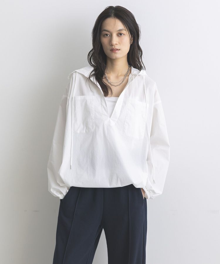 GARAGE OF GOOD CLOTHING「ムジスキッパーアノラックパーカー」|シャツ・ブラウス|White