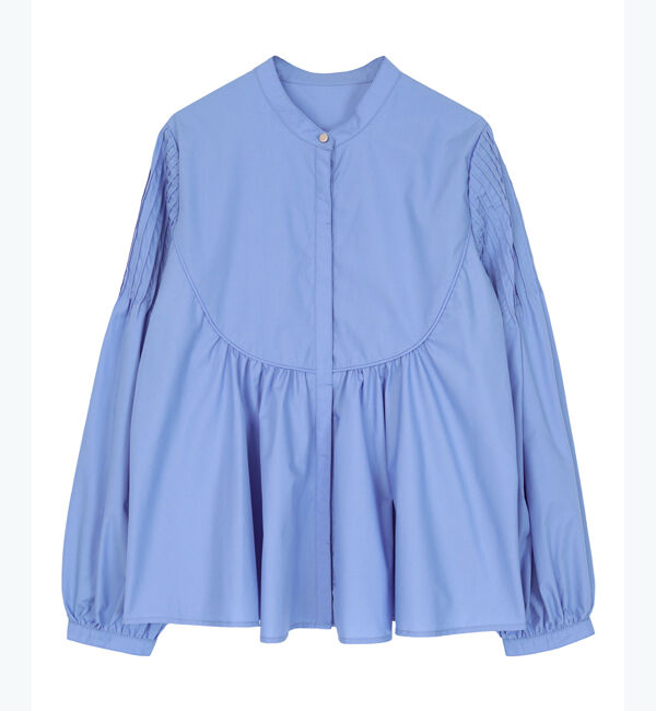 ur's「デザインスリーブバンドカラーフレアシャツ」|シャツ・ブラウス|