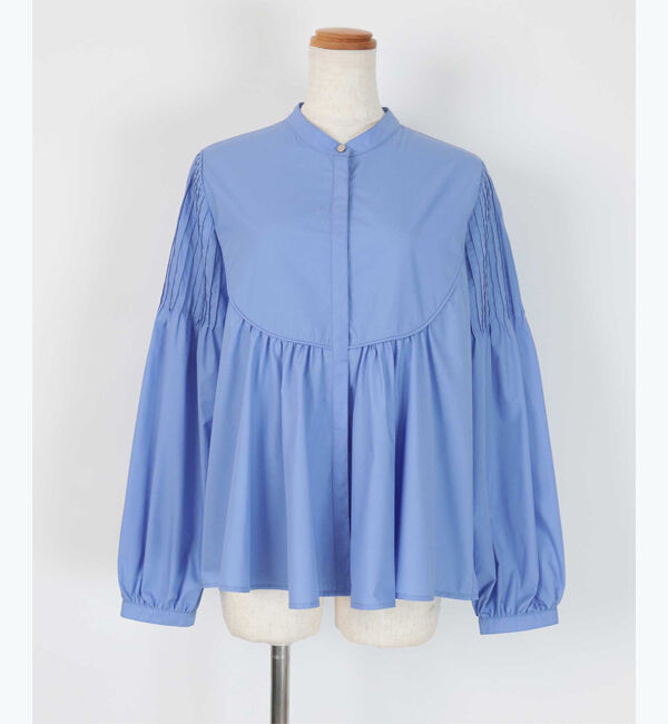 ur's「デザインスリーブバンドカラーフレアシャツ」|シャツ・ブラウス|