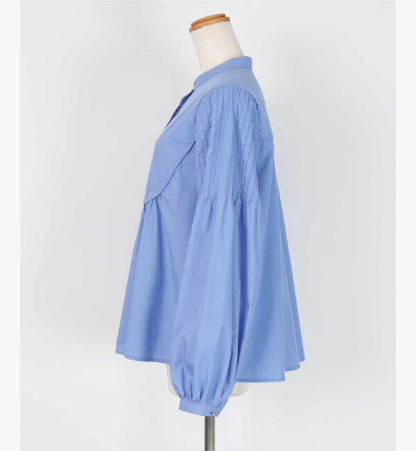 ur's「デザインスリーブバンドカラーフレアシャツ」|シャツ・ブラウス|