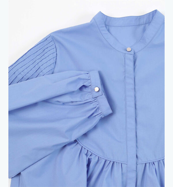 ur's「デザインスリーブバンドカラーフレアシャツ」|シャツ・ブラウス|