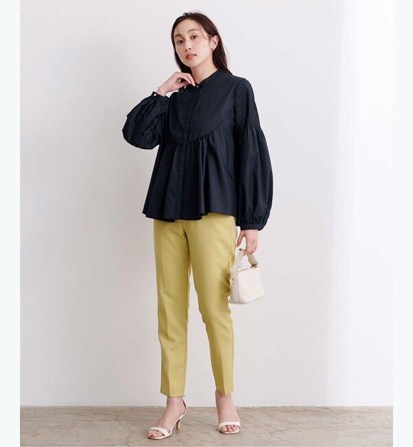 ur's「デザインスリーブバンドカラーフレアシャツ」|シャツ・ブラウス|