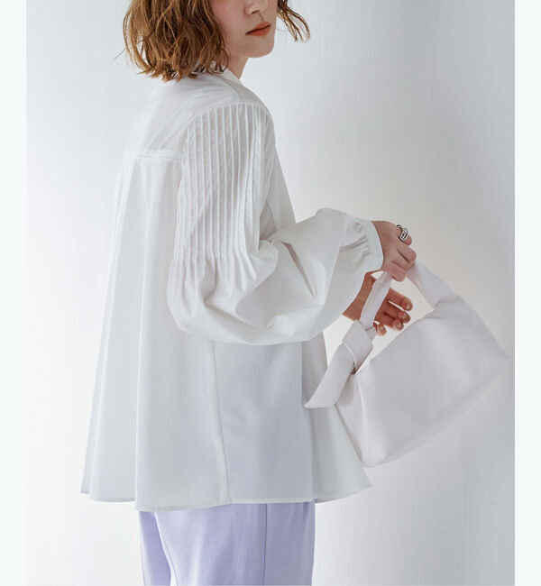 ur's「デザインスリーブバンドカラーフレアシャツ」|シャツ・ブラウス|