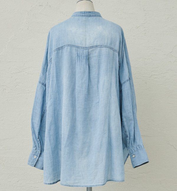  「シアーデニムバンドカラーブラウス」|シャツ・ブラウス|