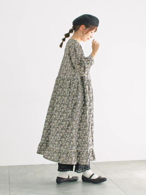 Samansa Mos2「【WEB限定】胸元配色花柄ワンピース」|ワンピース|