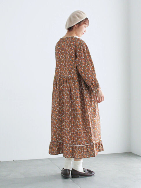 Samansa Mos2「【WEB限定】胸元配色花柄ワンピース」|ワンピース|