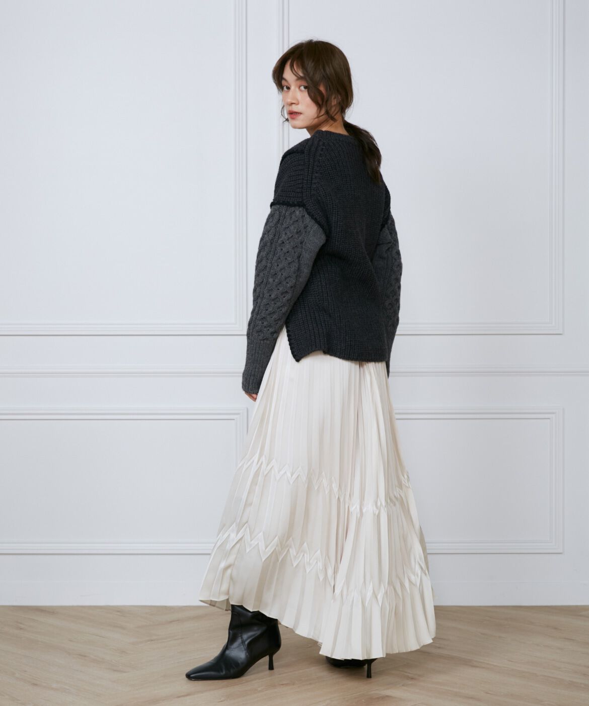 INED「カラーブロッキングケーブルニット《la veille by SUPERIOR CLOSET》」|ニット・セーター|