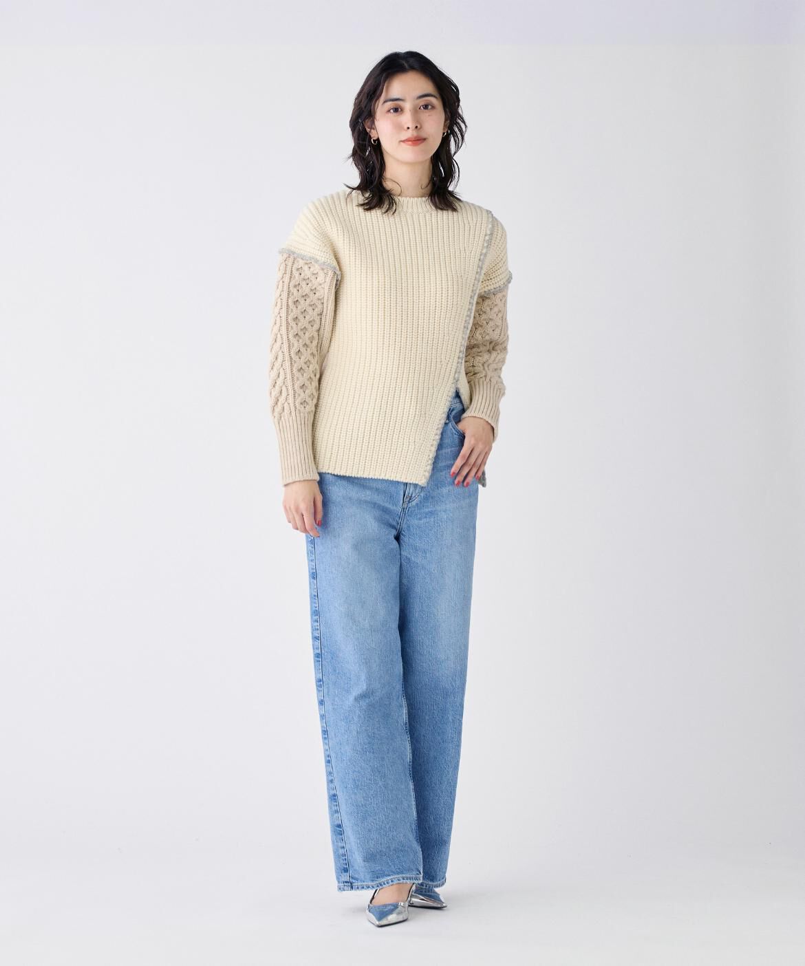 INED「カラーブロッキングケーブルニット《la veille by SUPERIOR CLOSET》」|ニット・セーター|