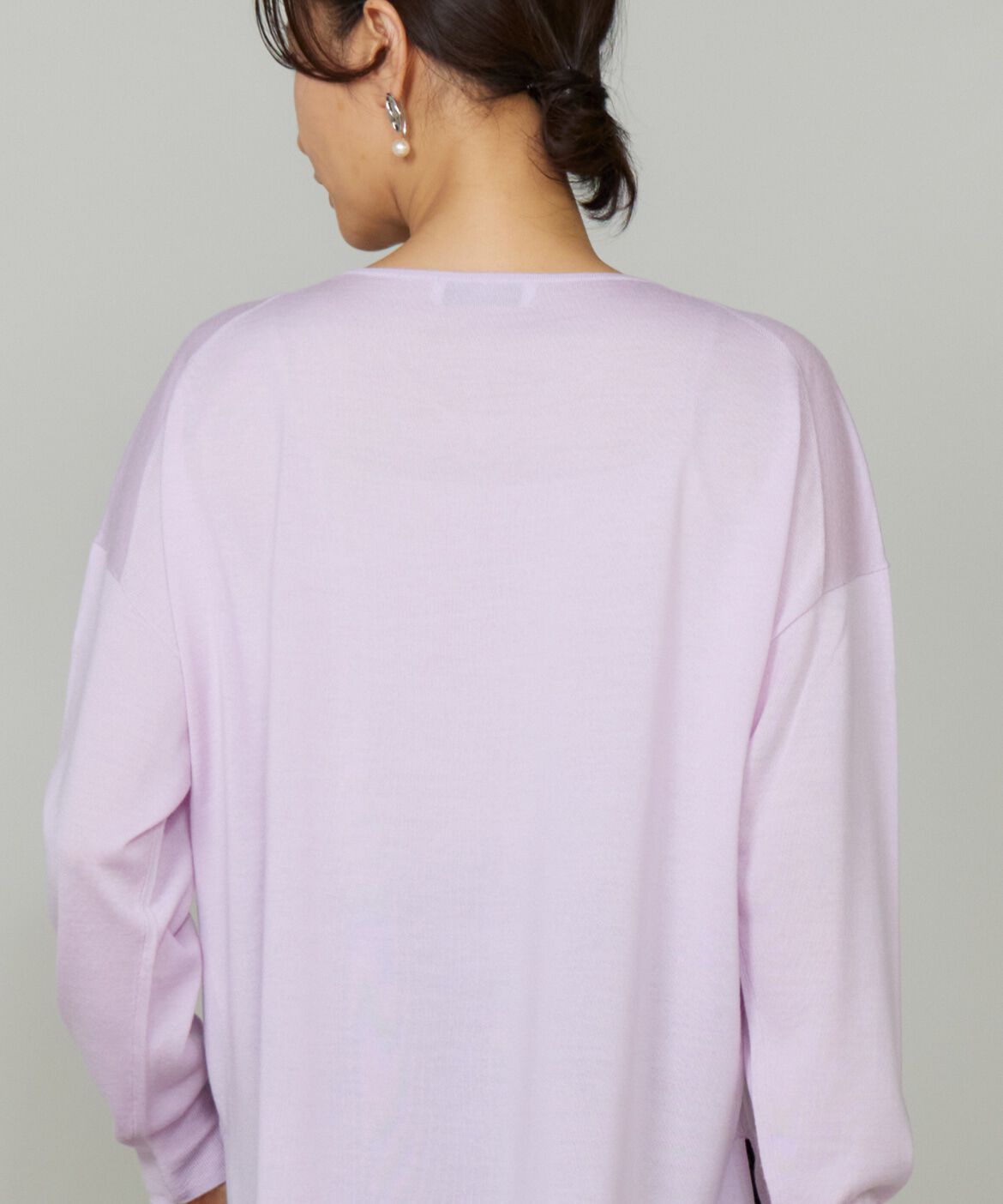 INED「《大きいサイズ》オーバーサイズVネックニット」|ニット・セーター|