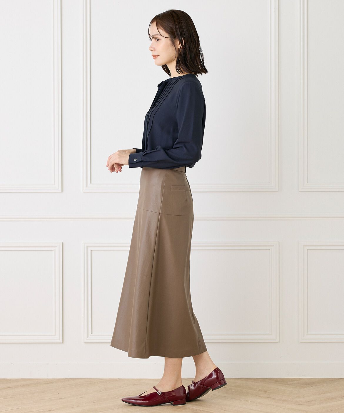 INED「ピンタックボウタイブラウス」|シャツ・ブラウス|