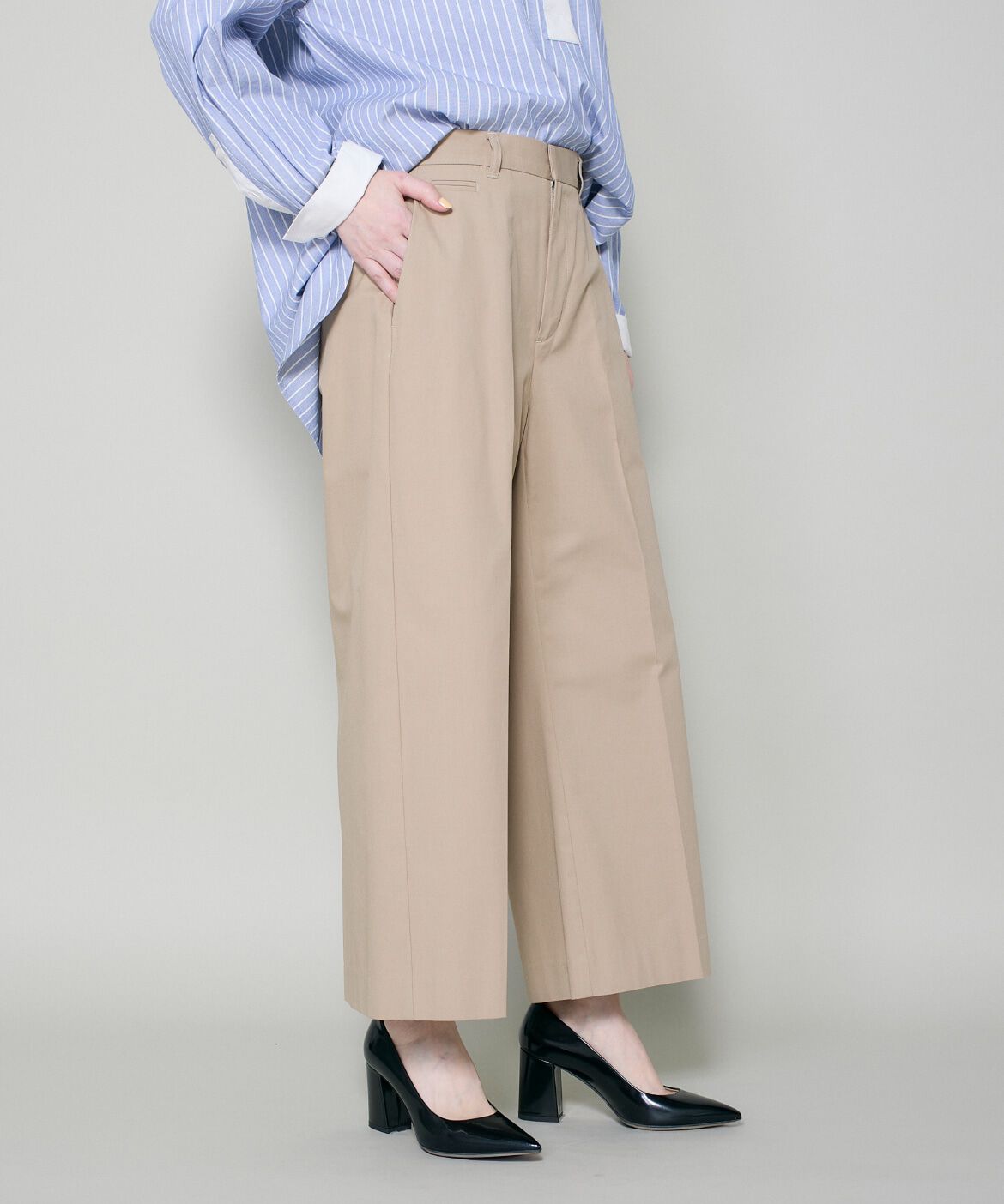 DAY by DAY it&rsquo;s international「強撚チノワイドクロップドパンツ」|チノ|キャメル1