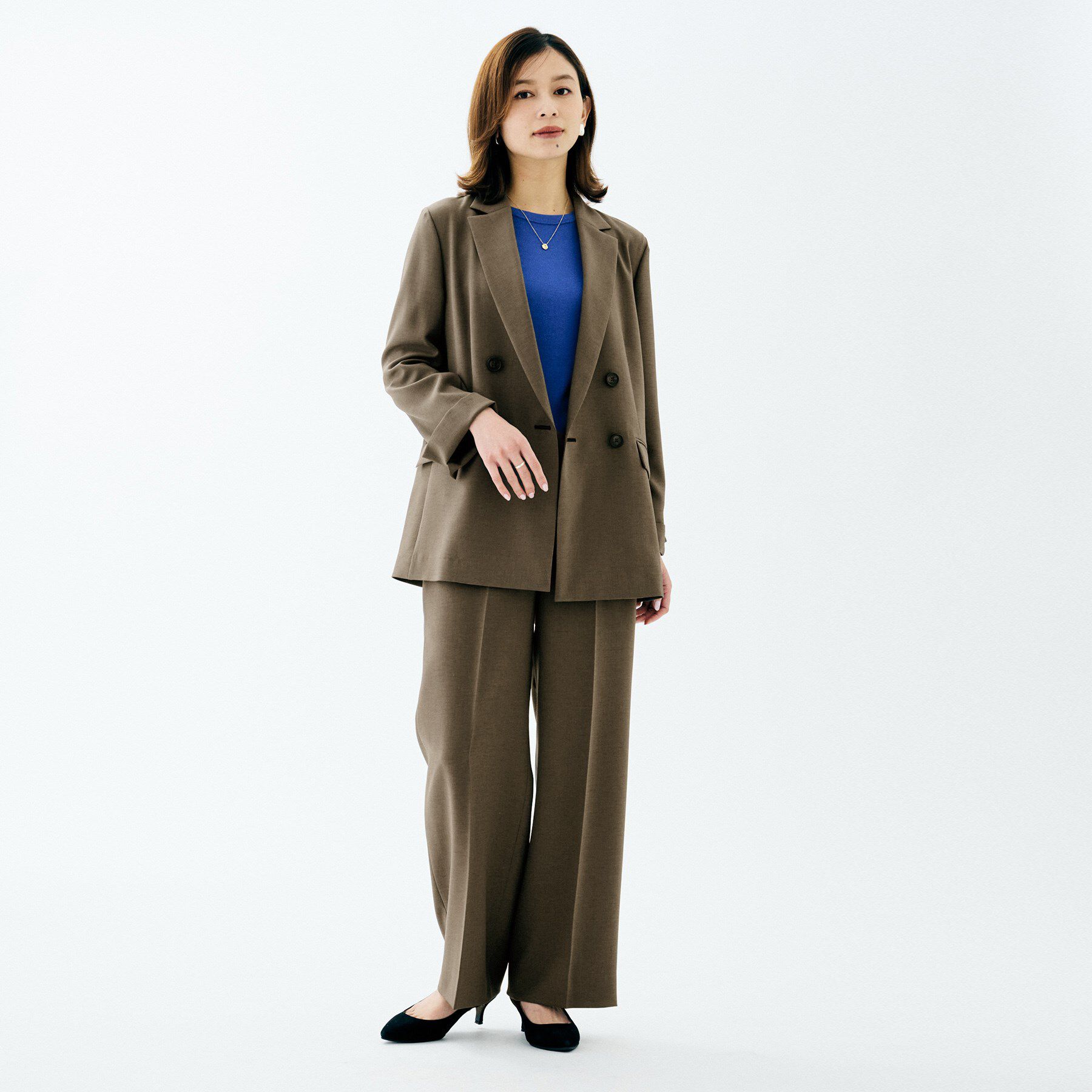 UNTITLED「【接触冷感/UVカット/洗える】エアリー ダブルブレストジャケット」|テーラードジャケット|