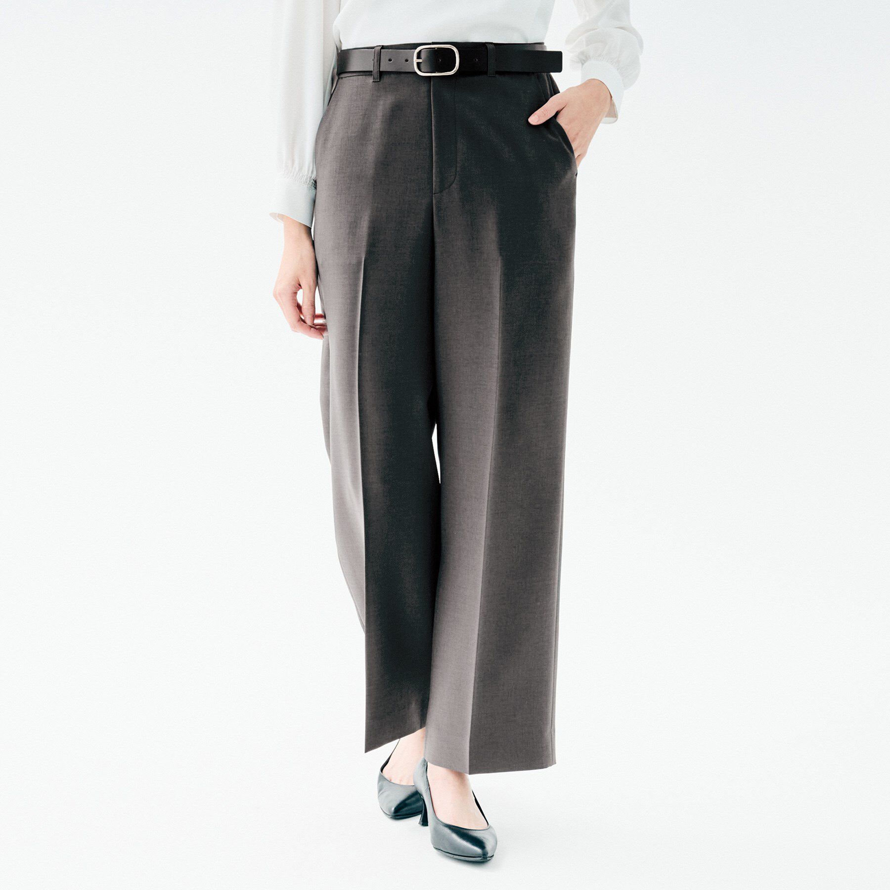 UNTITLED「【イージーケア/接触冷感/UVカット】エアリー ワイドパンツ」|その他|チャコールグレー(0