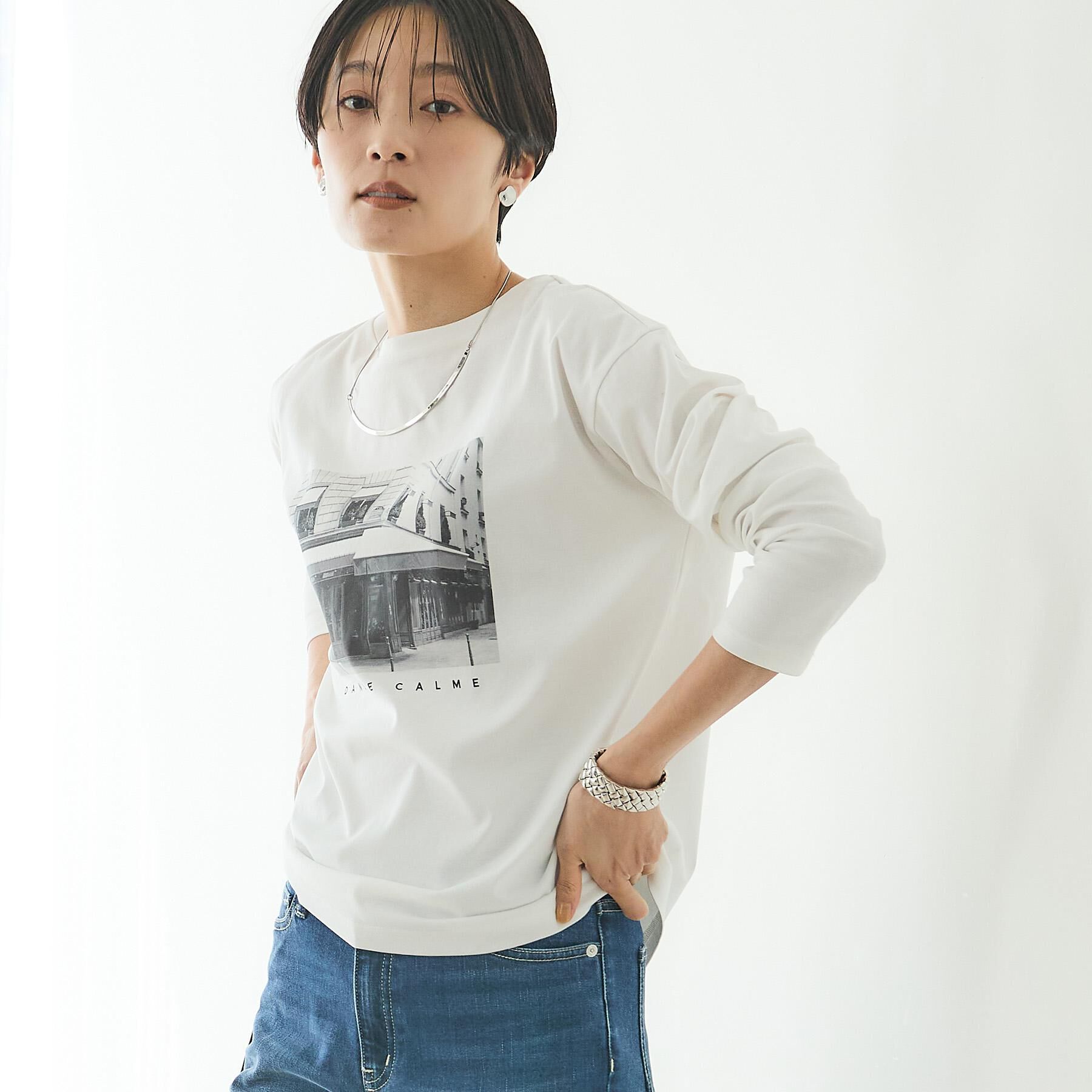 UNTITLED「【コットン100/洗える】フォトロングTシャツ」|Tシャツ・カットソー|