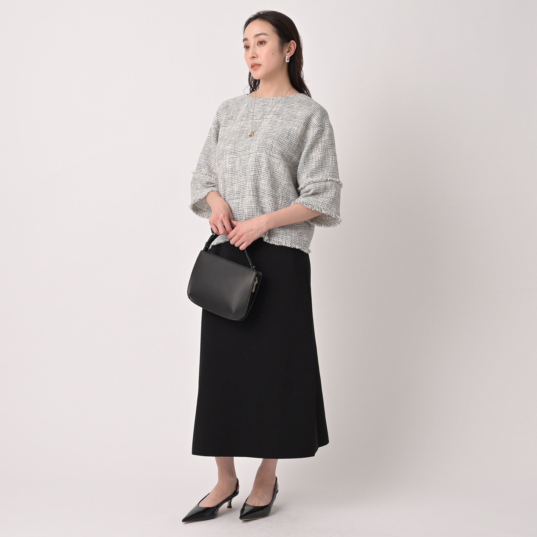 UNTITLED「【洗える】ツイードドルマンブラウス」|シャツ・ブラウス|