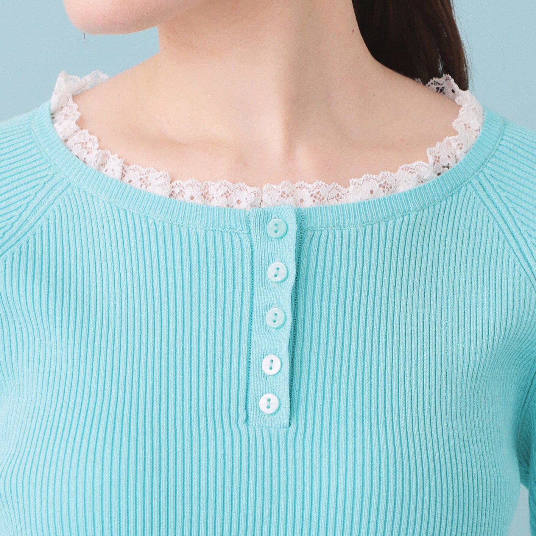 index「ヘンリーネックフレアスリーブニット【洗濯機OK】」|ニット・セーター|