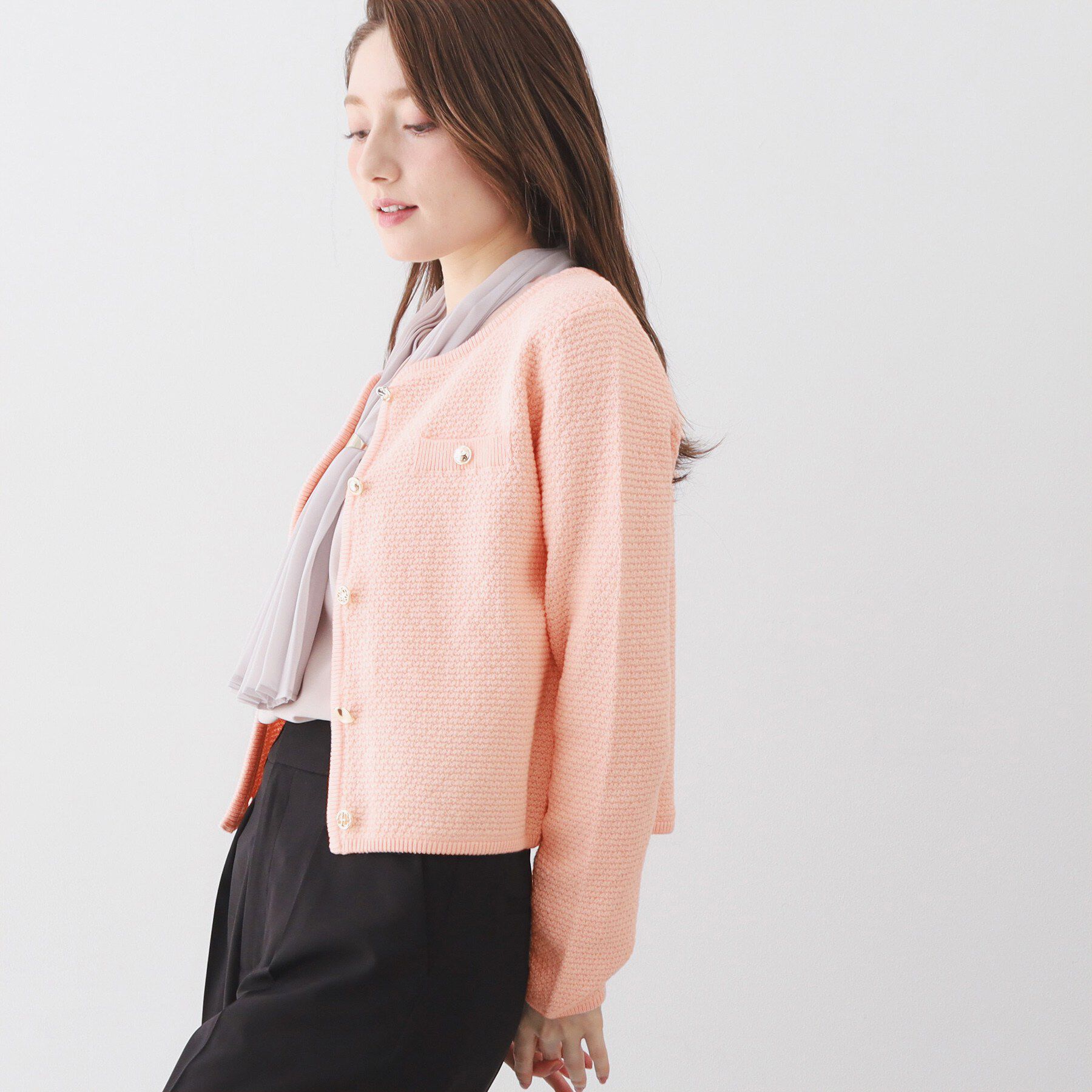 index「ラメリリーボクシーショートカーディガン【洗濯機OK】」|カーディガン|