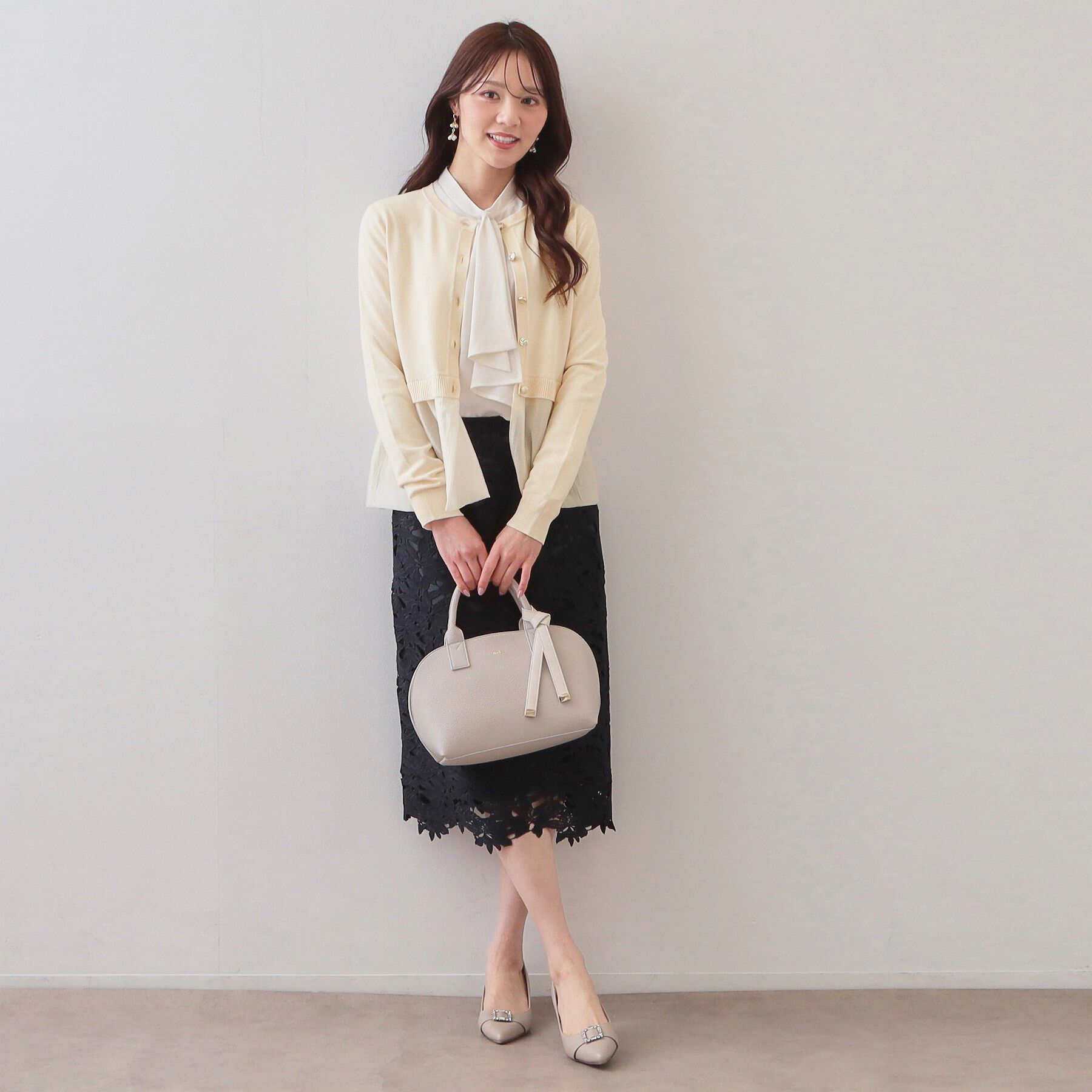 index「ペプラムレイヤード多釦カーディガン【洗濯機OK】」|カーディガン|