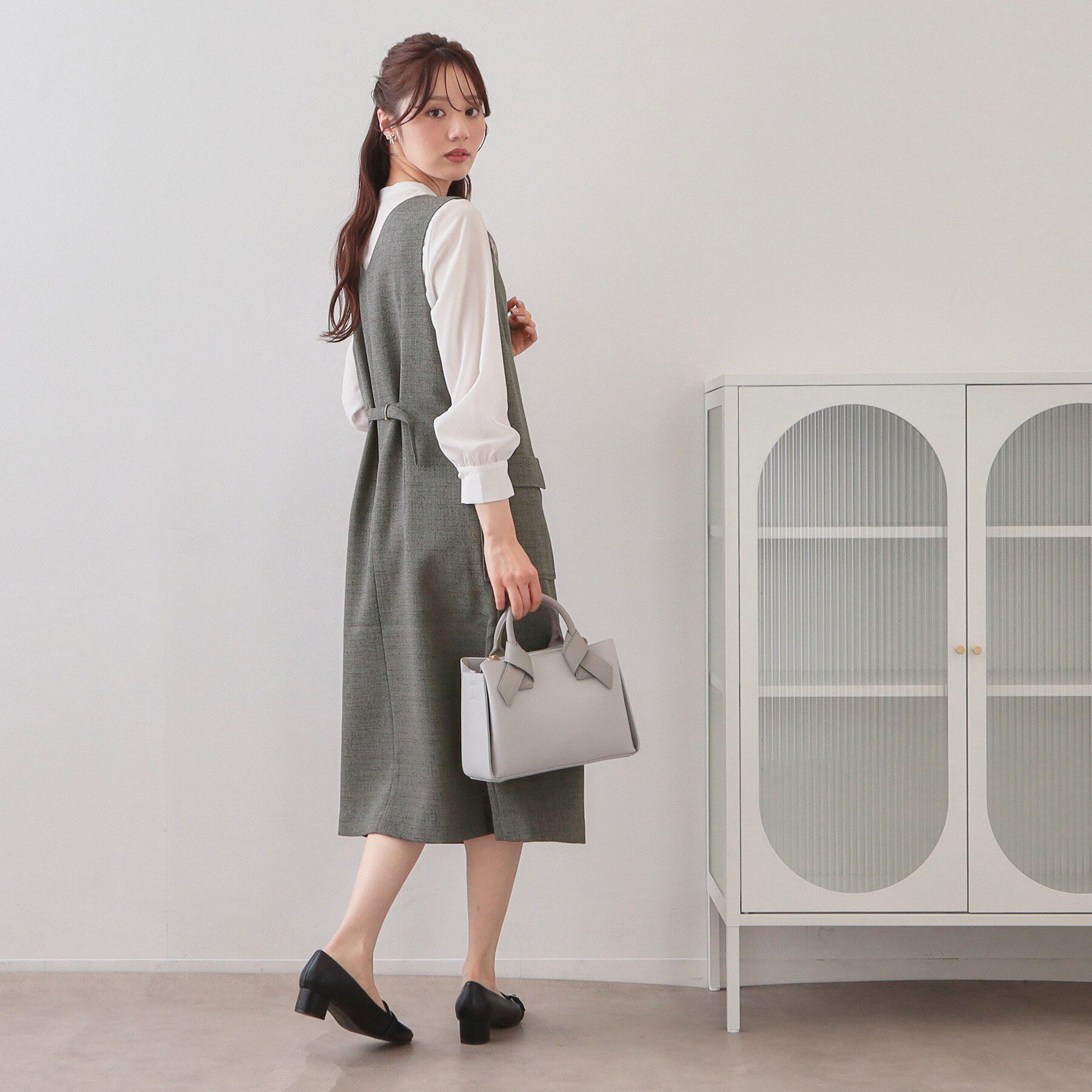 index「サマーツイード前開きジャンスカ【洗濯機OK/イージーアイロン】」|ワンピース|