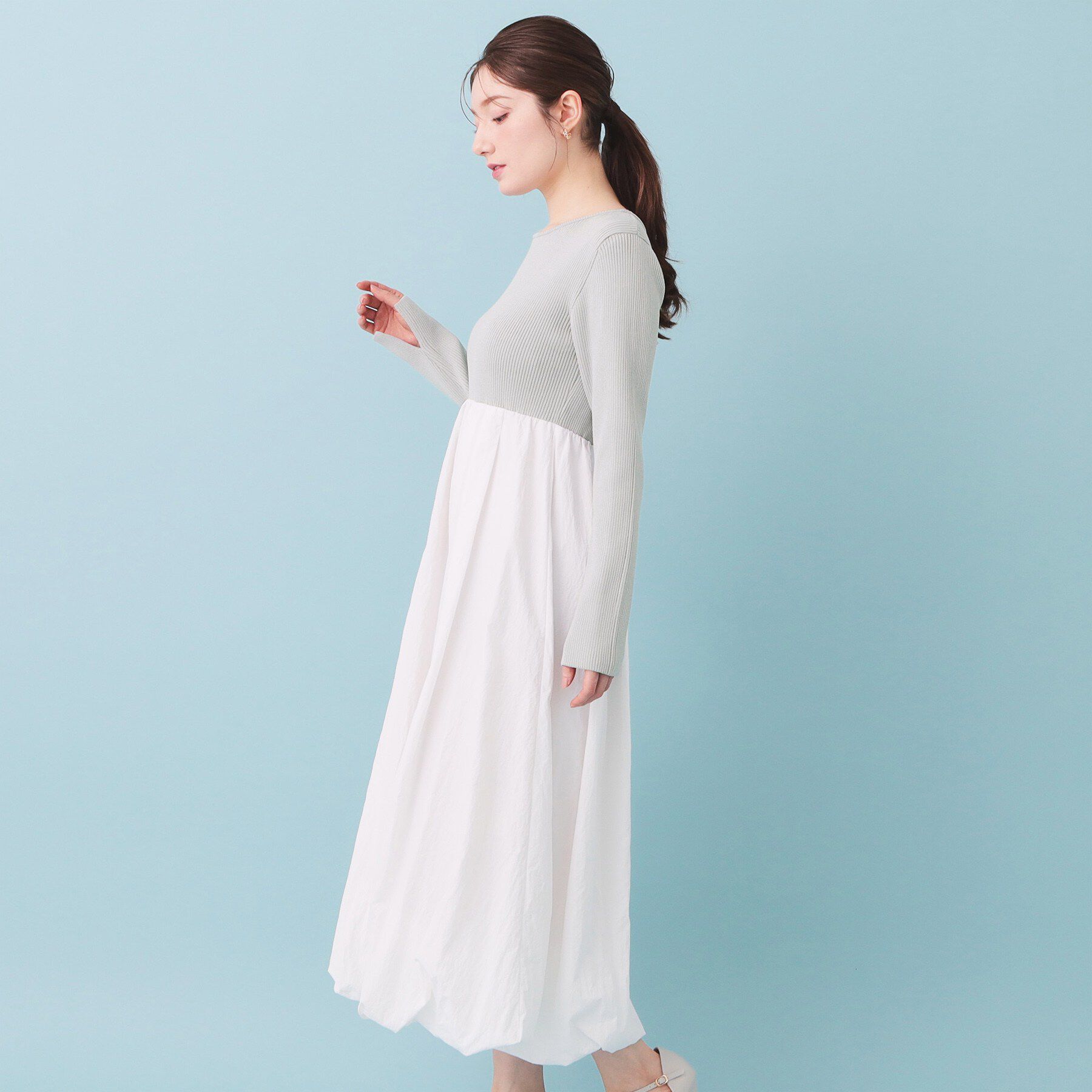 index「ドッキングバルーンロングフレアワンピース【洗濯機OK】」|ワンピース|