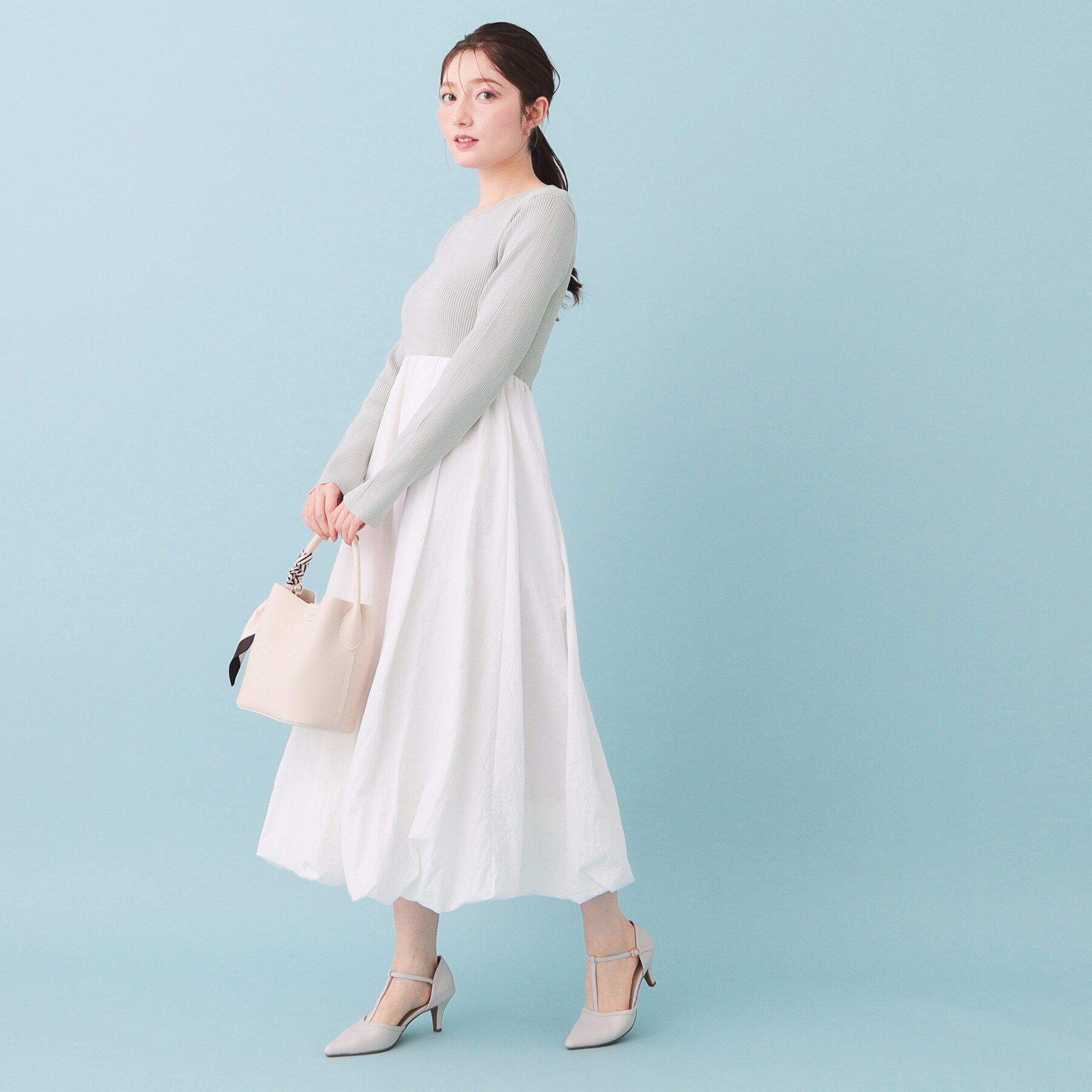 index「ドッキングバルーンロングフレアワンピース【洗濯機OK】」|ワンピース|