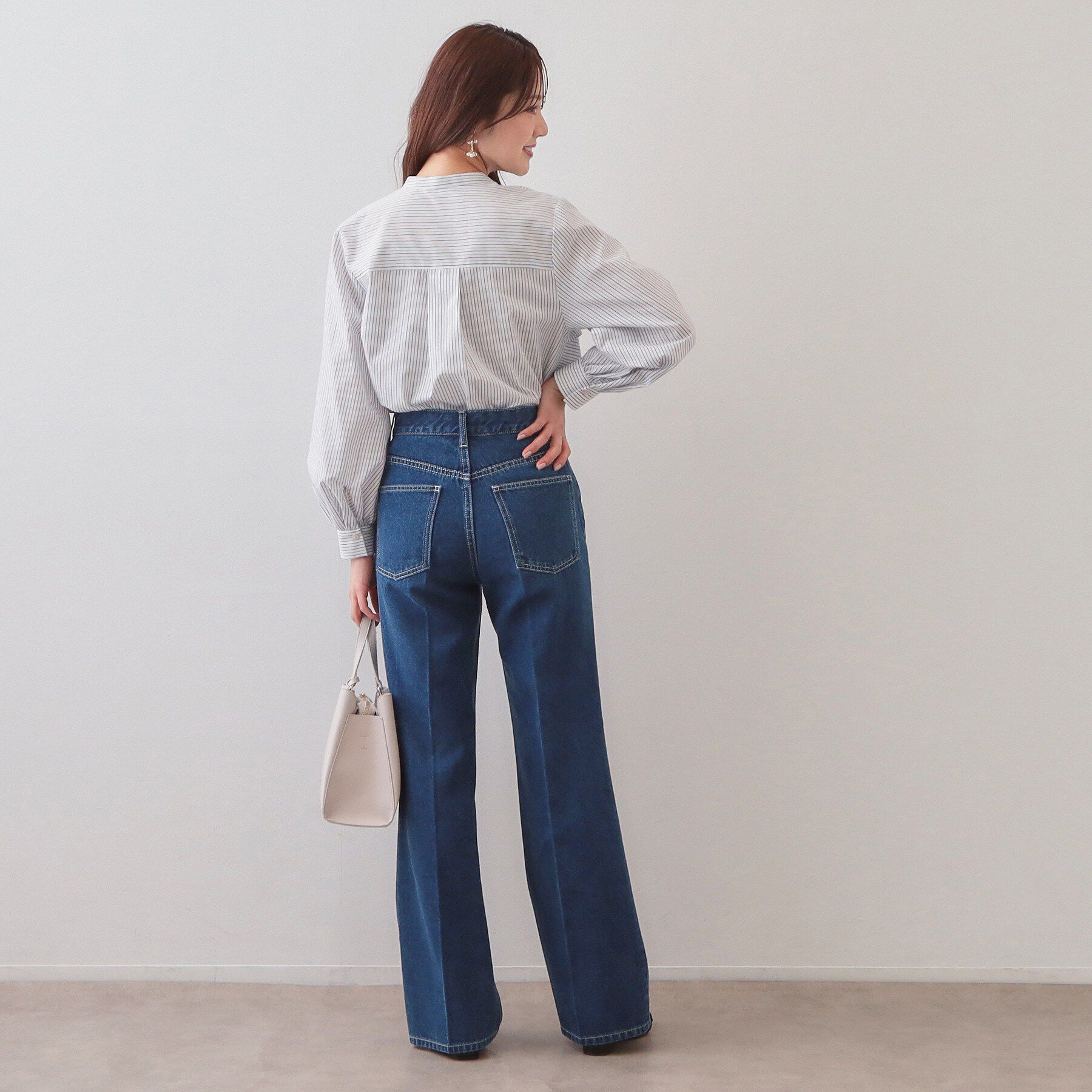 index「フリルキーネックシャツ【洗濯機OK/イージーアイロン/防シワ】《XS-LL/7col》」|シャツ・ブラウス|