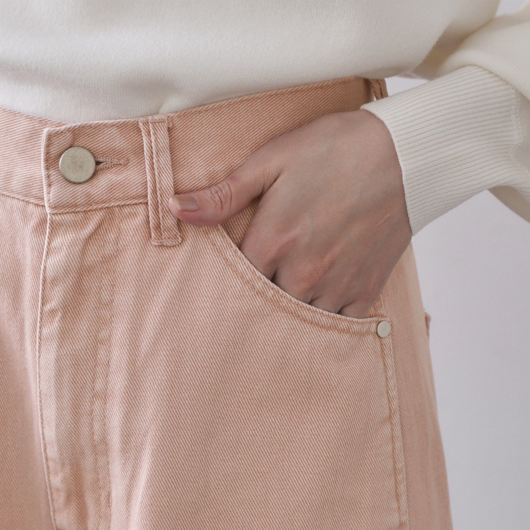 OPAQUE.CLIP「カーブシルエットカラーデニム【洗濯機OK】」|デニム|