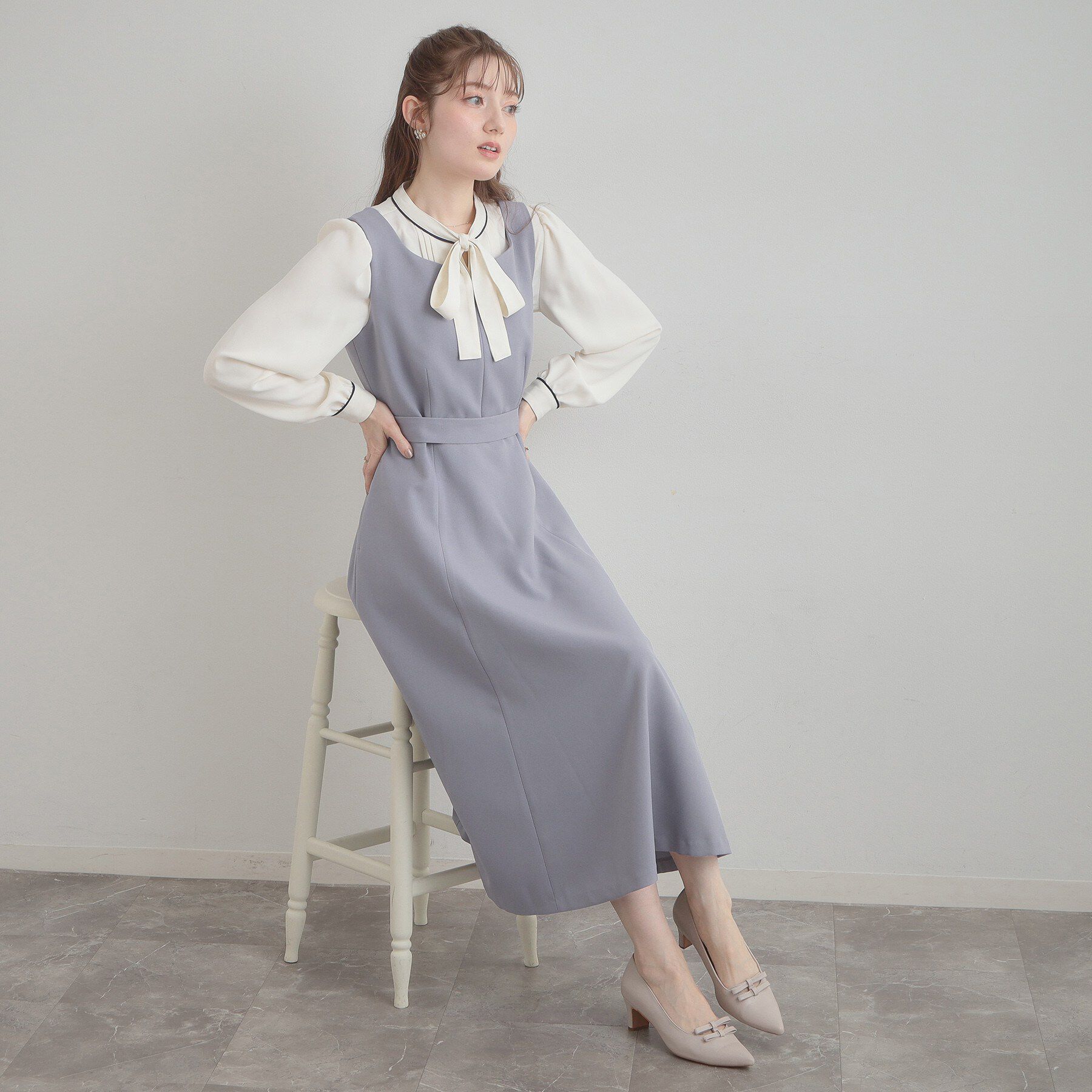 Couture broach「【洗える・ハレの日・通勤】ハートネック フレアージャンスカ」|ワンピース|