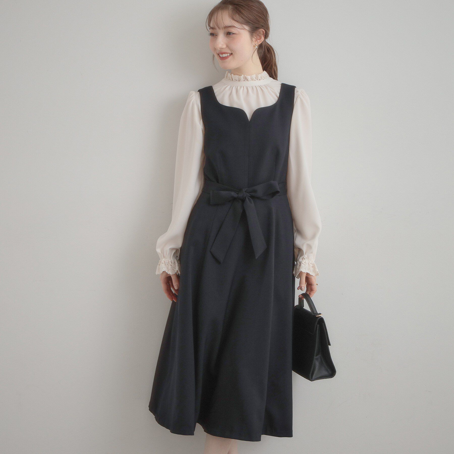 Couture broach「【洗える・ハレの日・通勤】ハートネック フレアージャンスカ」|ワンピース|