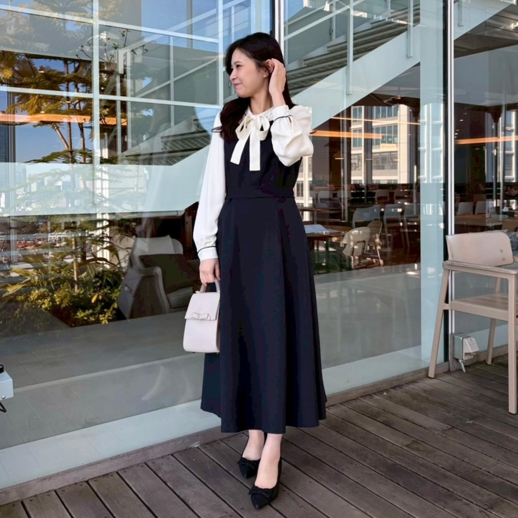 Couture broach「【洗える・ハレの日・通勤】ハートネック フレアージャンスカ」|ワンピース|