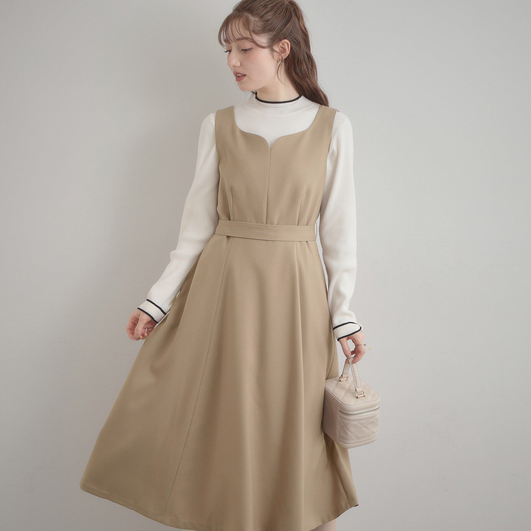 Couture broach「【洗える・ハレの日・通勤】ハートネック フレアージャンスカ」|ワンピース|