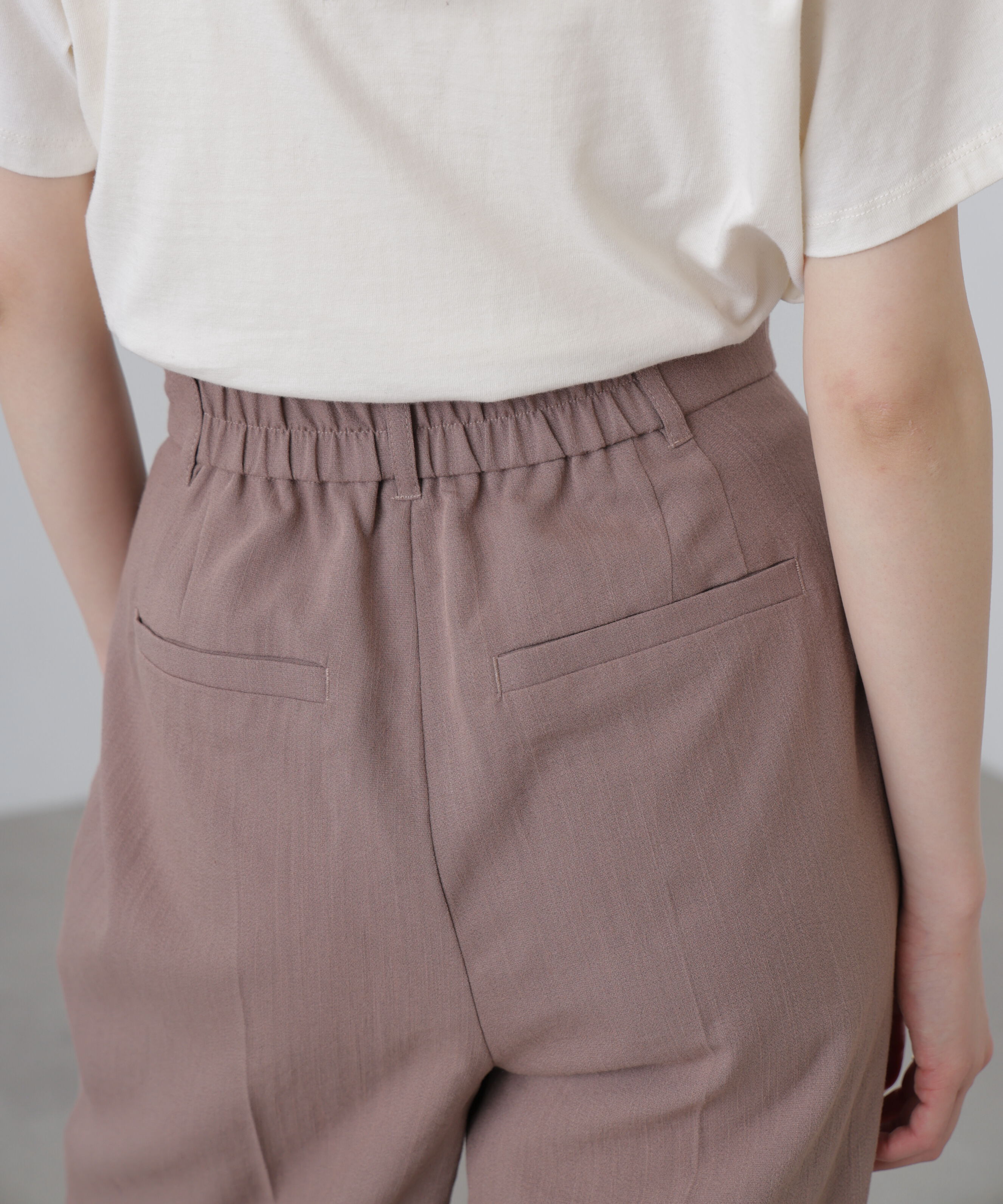  「麻調合繊タックワイドパンツ」|その他|