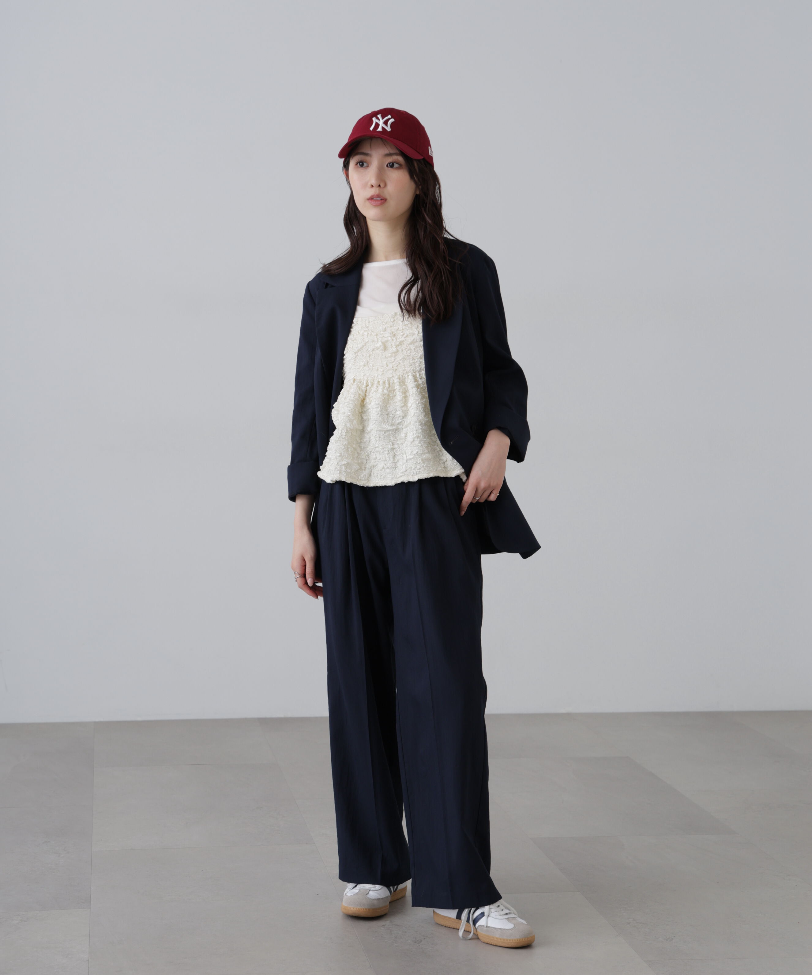  「麻調合繊タックワイドパンツ」|その他|