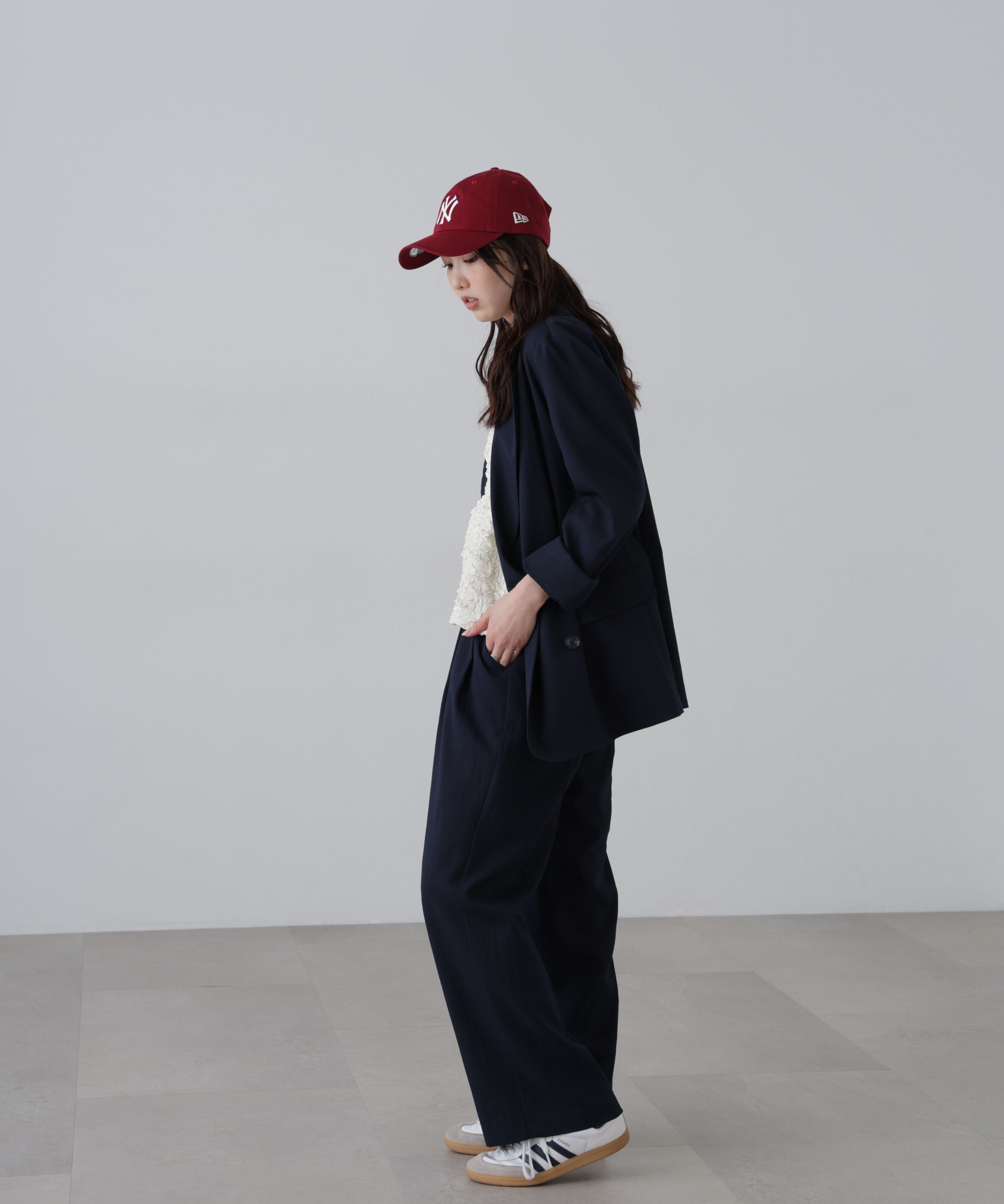  「麻調合繊タックワイドパンツ」|その他|