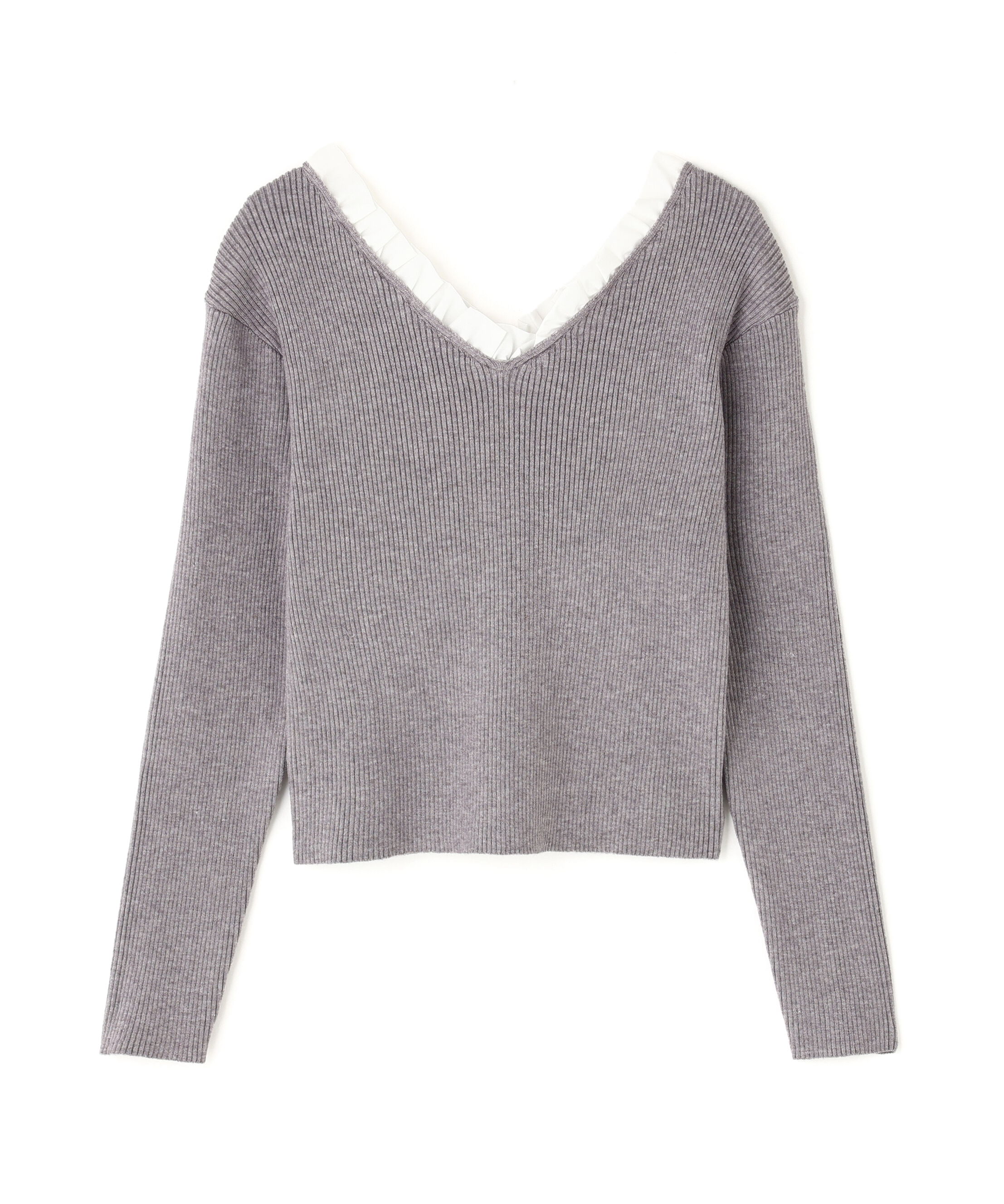  「フリルドッキングＶネックニット〈MFM〉」|ニット・セーター|