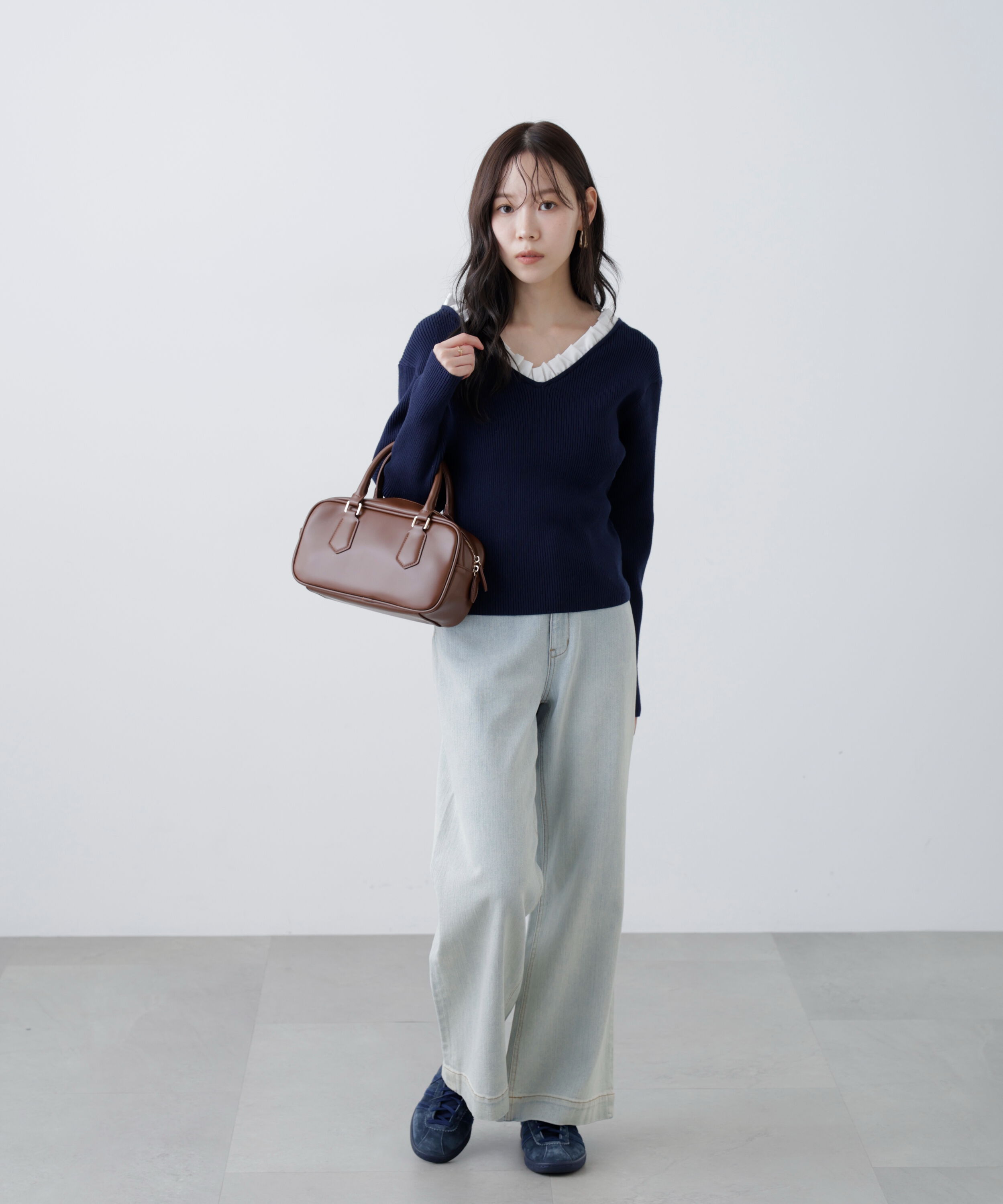  「フリルドッキングＶネックニット〈MFM〉」|ニット・セーター|