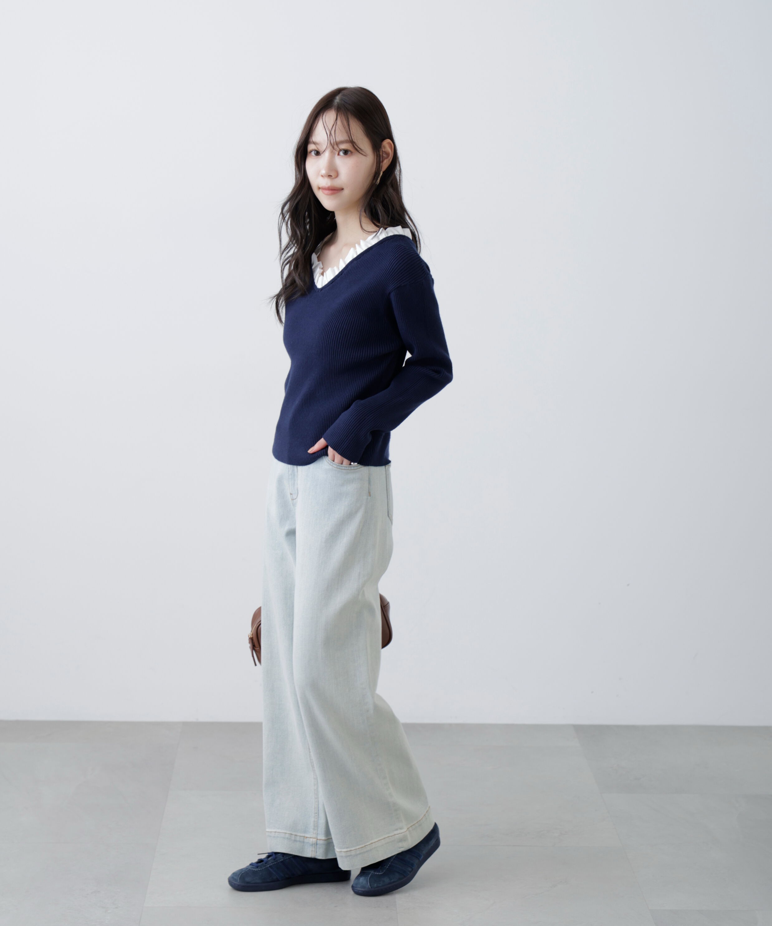  「フリルドッキングＶネックニット〈MFM〉」|ニット・セーター|