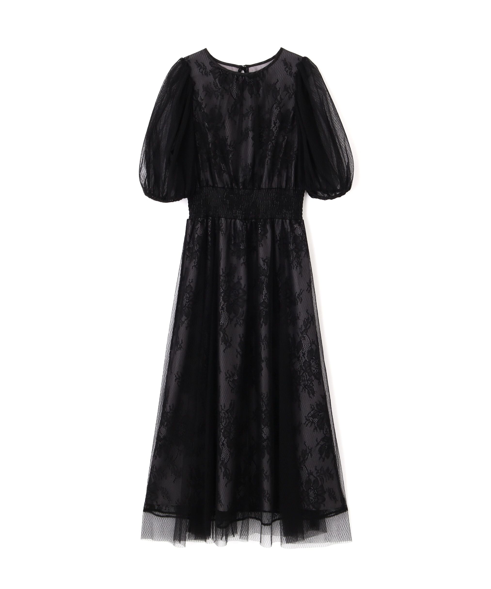  「チュール&times;レースレイヤードドレス」|ワンピース|