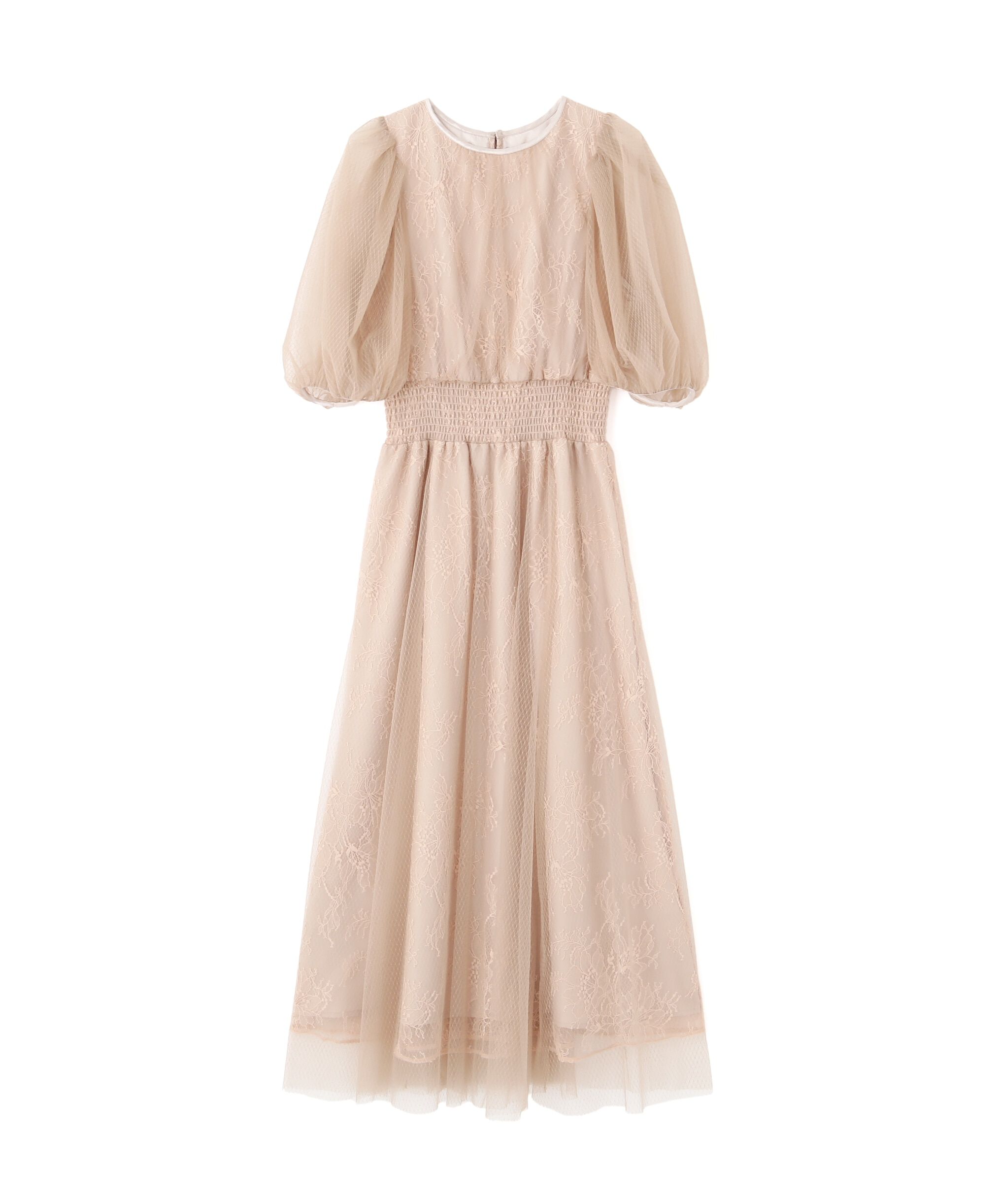  「チュール&times;レースレイヤードドレス」|ワンピース|