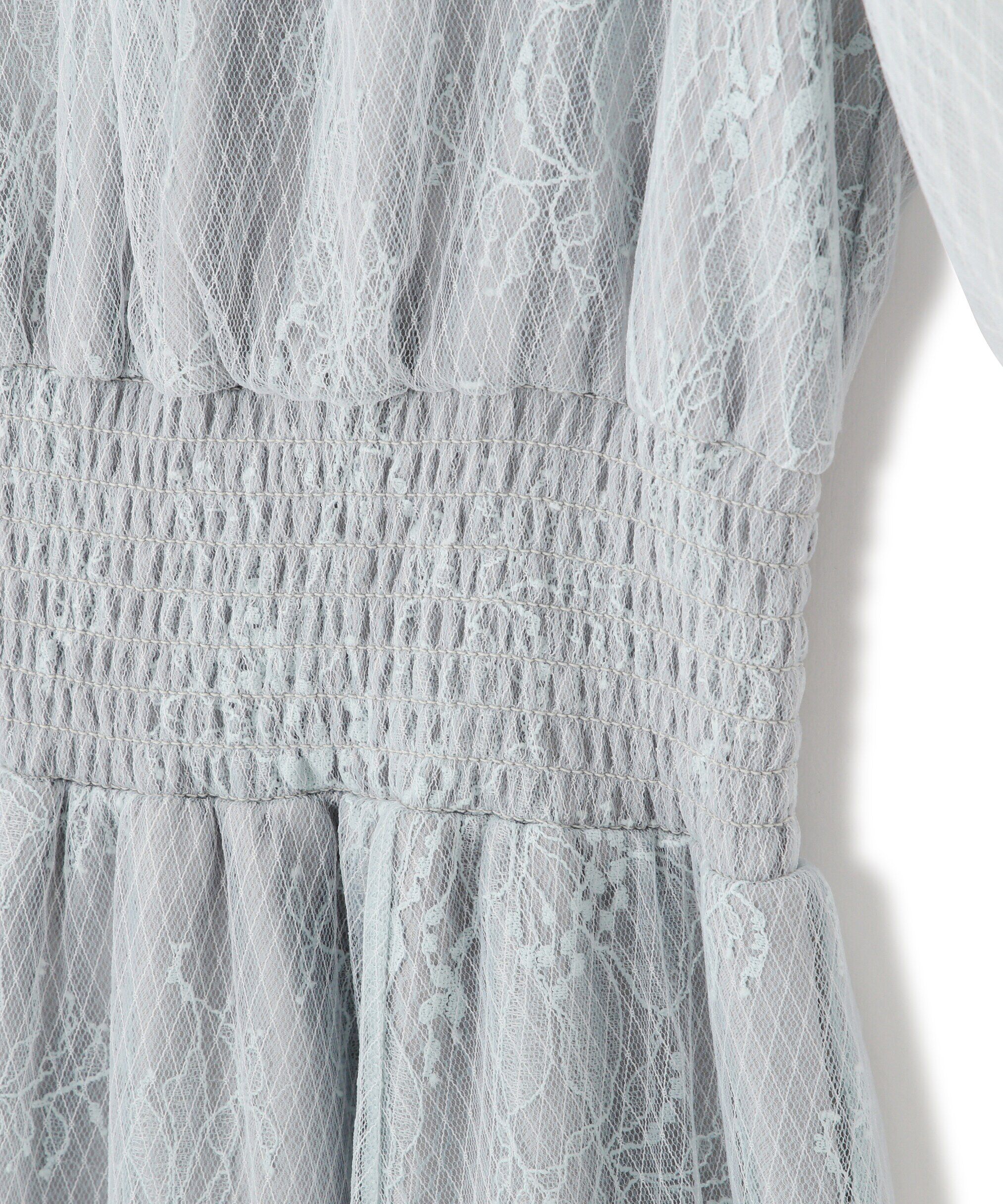  「チュール&times;レースレイヤードドレス」|ワンピース|