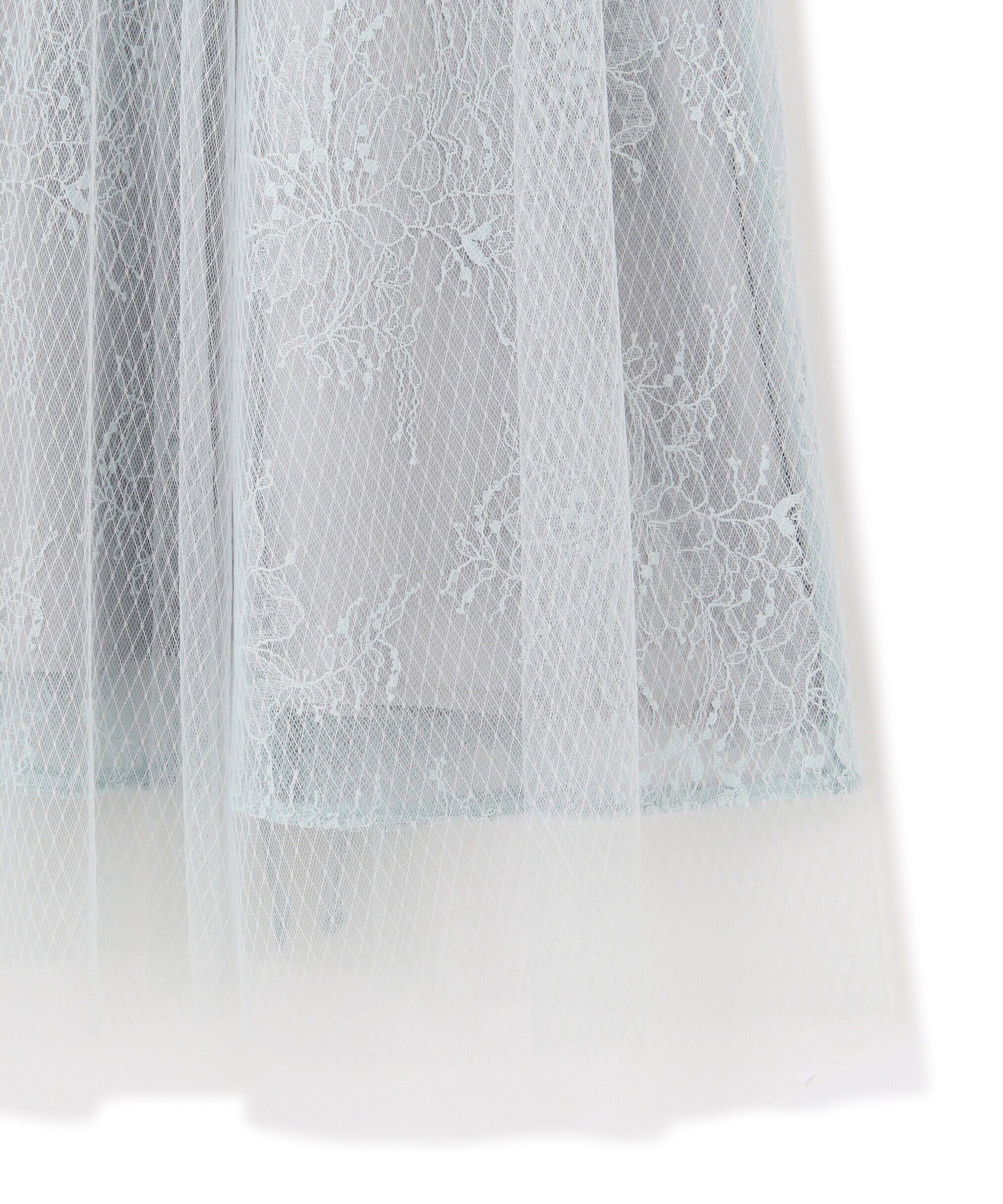  「チュール&times;レースレイヤードドレス」|ワンピース|