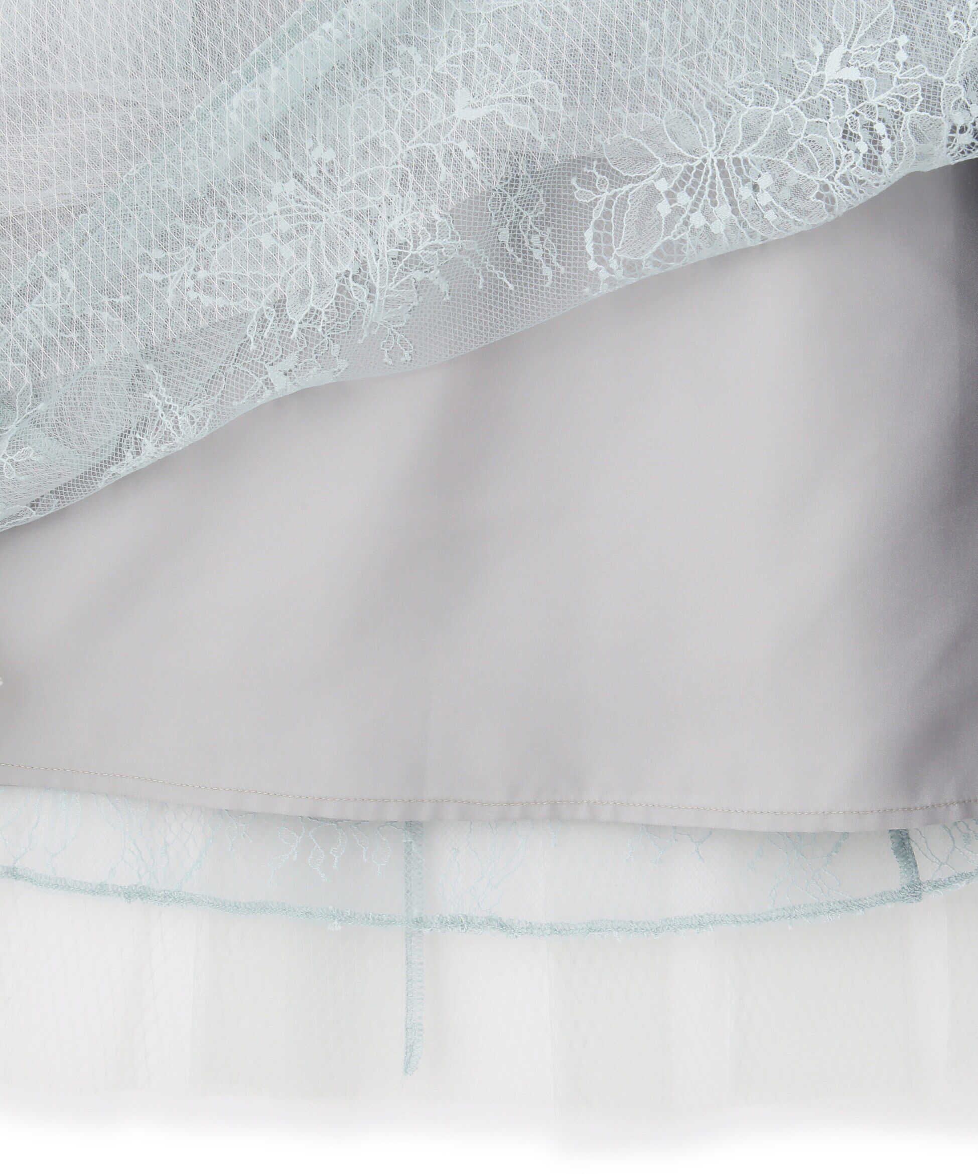  「チュール&times;レースレイヤードドレス」|ワンピース|