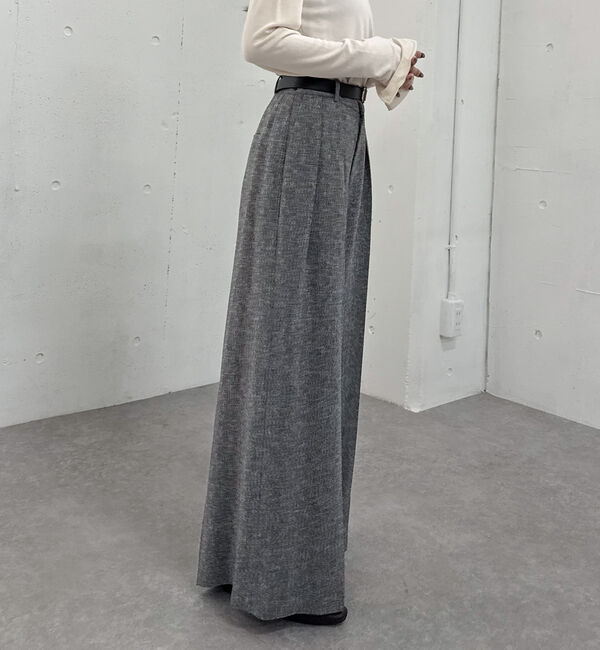 archives「ベルト付ウールタックワイドスラックス」|チノ|