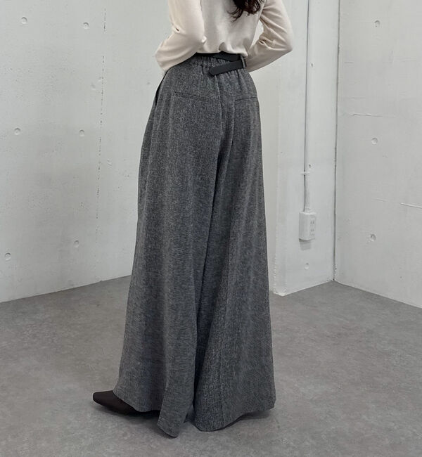 archives「ベルト付ウールタックワイドスラックス」|チノ|