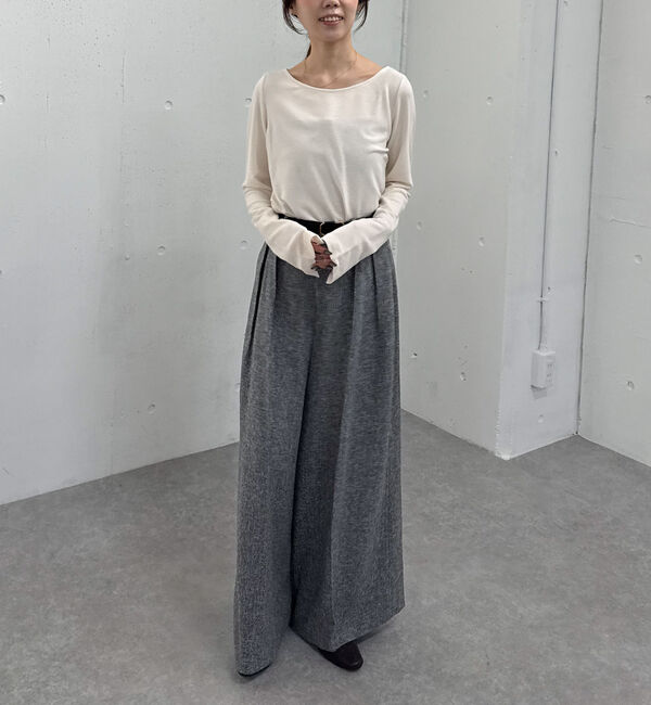 archives「ベルト付ウールタックワイドスラックス」|チノ|